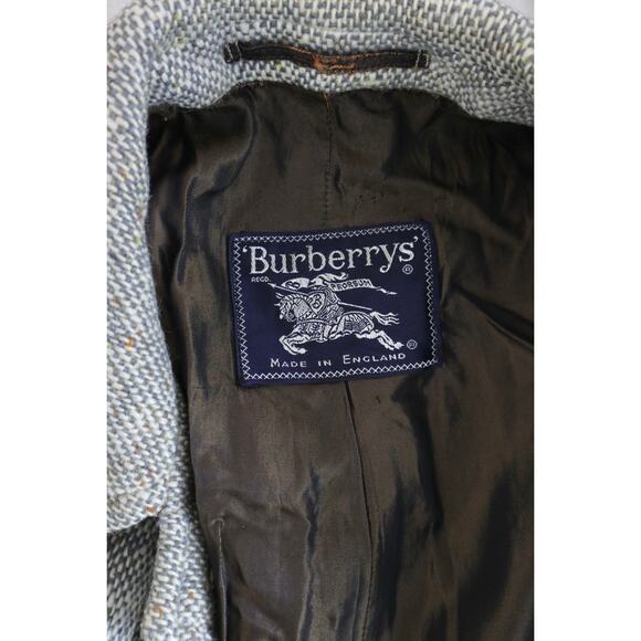 Vintage Burberry Women's Irish Tweed Car Coat Collared Overcoat - Picture 12 of 16